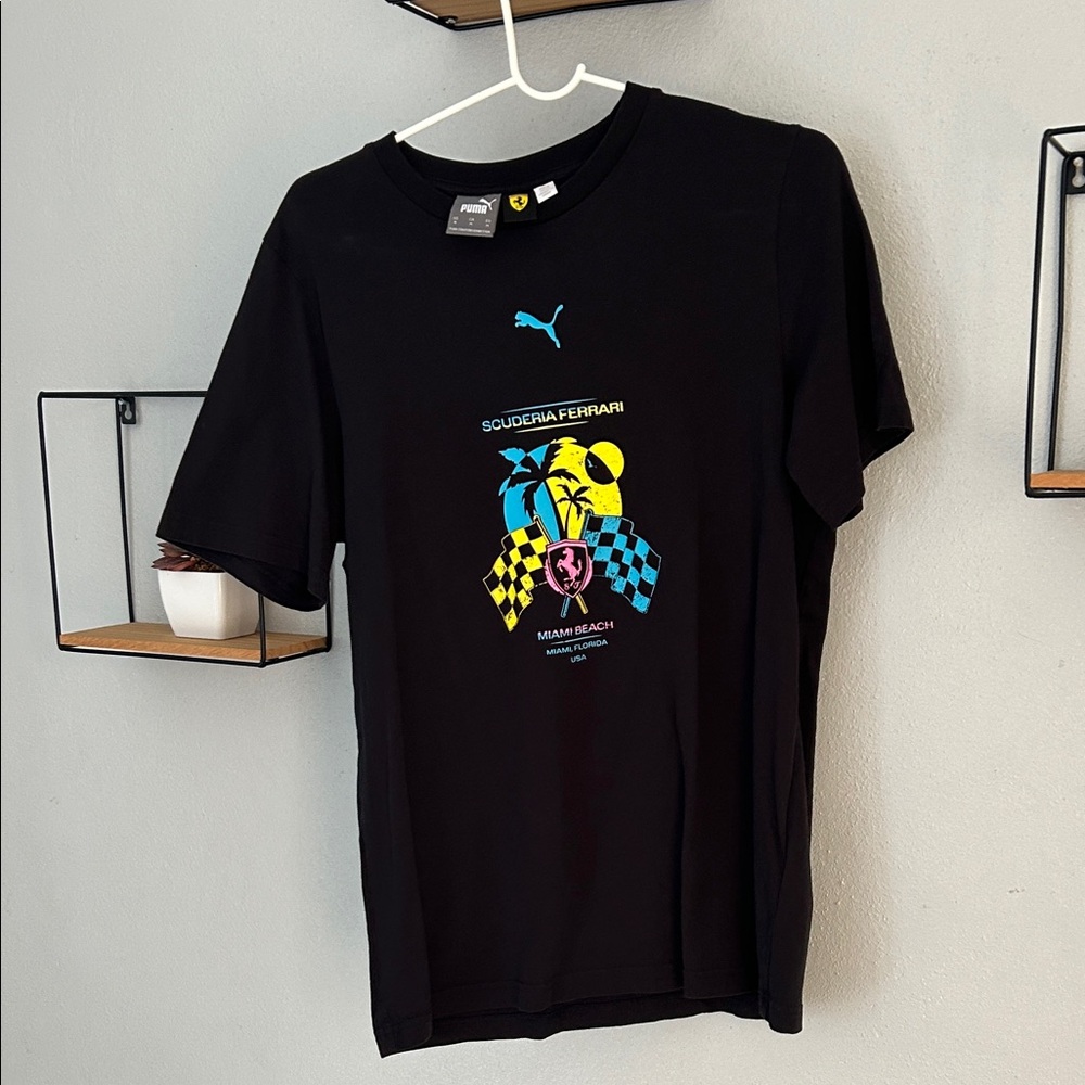 Puma Black T-Shirt with Vibrant Graphic